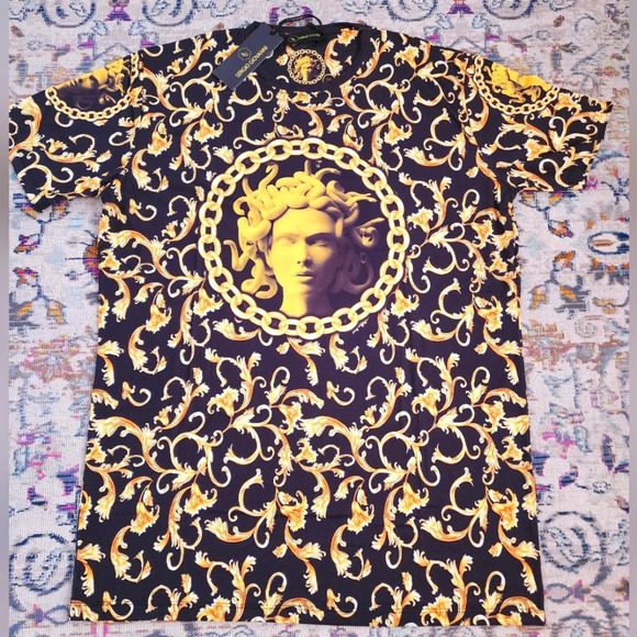 Sergio Giovanni, Mens Versace Style Tee Shirt Top, sz XXL. TALL+THIN FEEL
OFFER! - Picture 1 of 7
